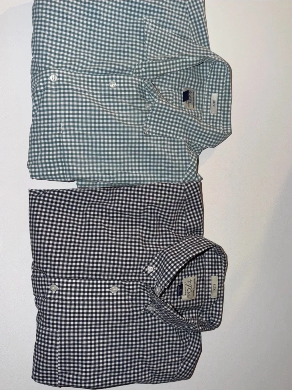 J. Crew Men’s Green and Blue Gingham Button-Down Shirt Set